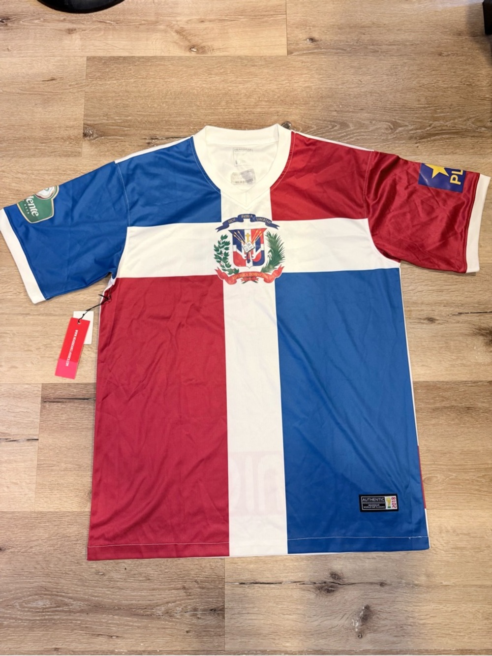 Dominican Republic Flag Kids Jersey - Blue/Red/White
